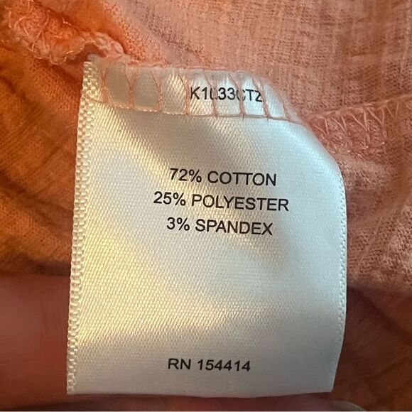 L'ayard Top Size XL Sherbert Orange Boho Peplum Blouse​ - Picture 6 of 11